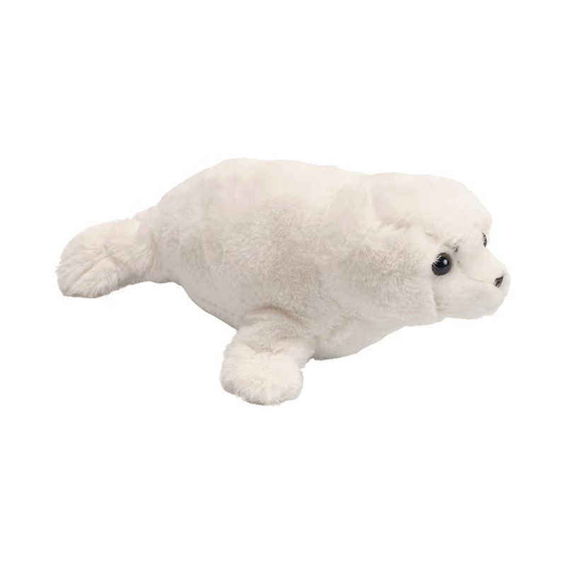 Söta plyschleksaker med vit säl