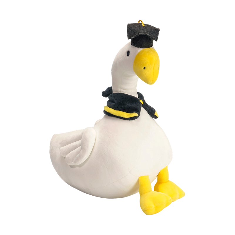 Vit anka docka bär en doktors hatt Vit anka docka bär en doktors hatt