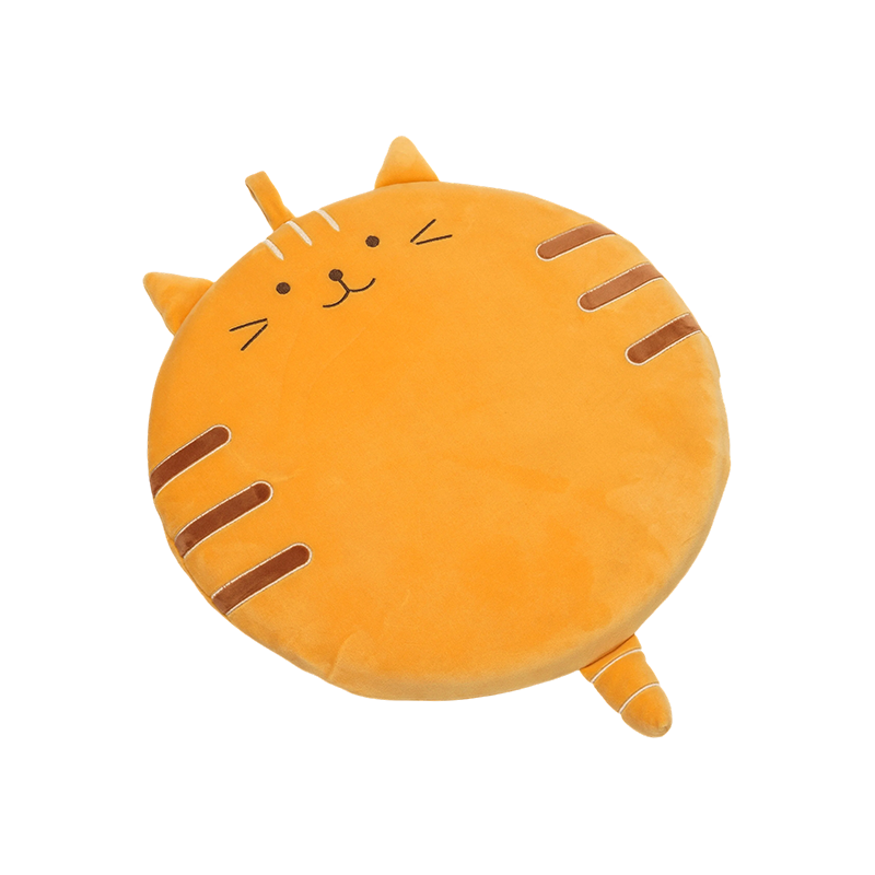 Orange leende runda plyschkuddar för katt