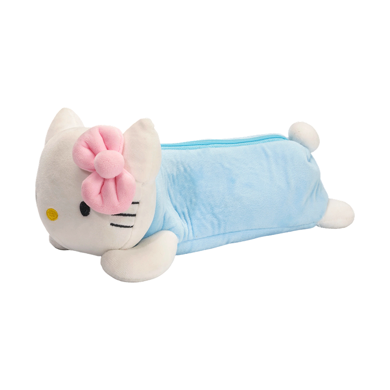Plysch pennfodral med kitty-face