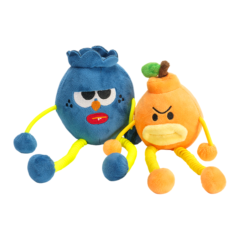 Sulky blåbär & irriterande orange plyschnyckelringar