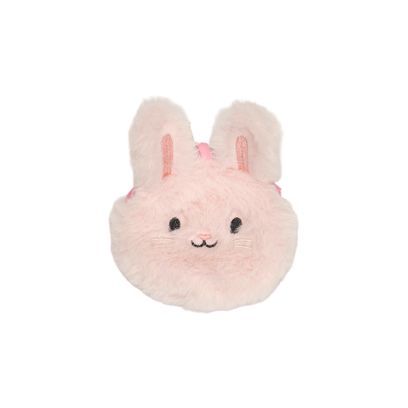 Rosa plysch bunny myntväska