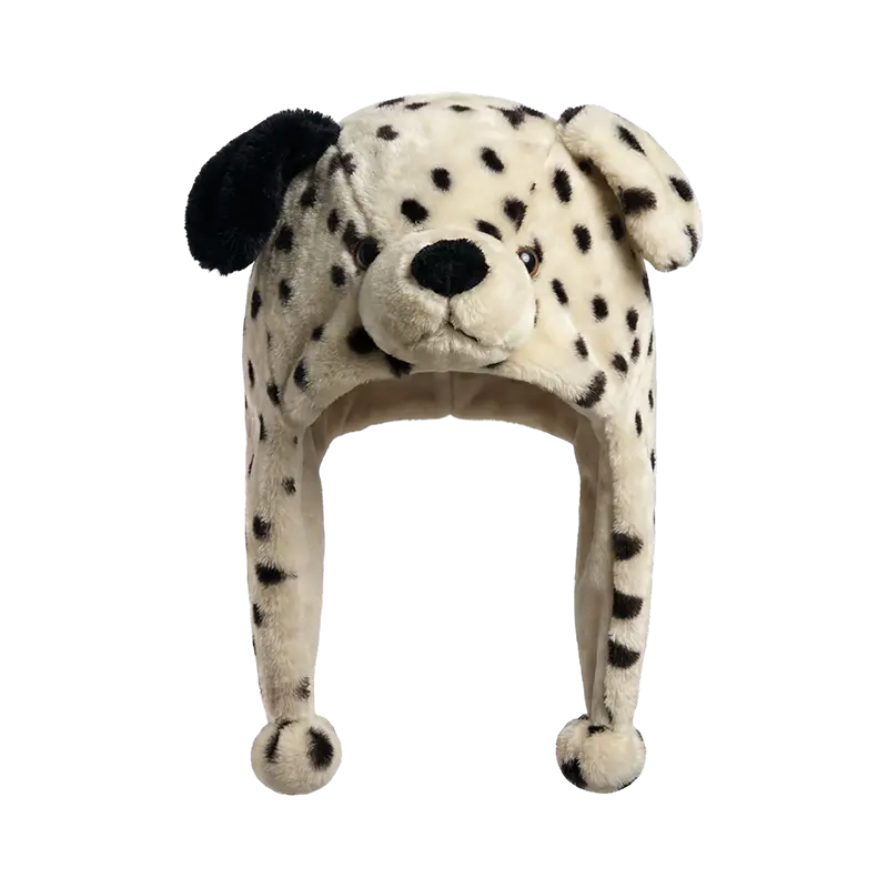 Svart och vit plyschhatt för hund