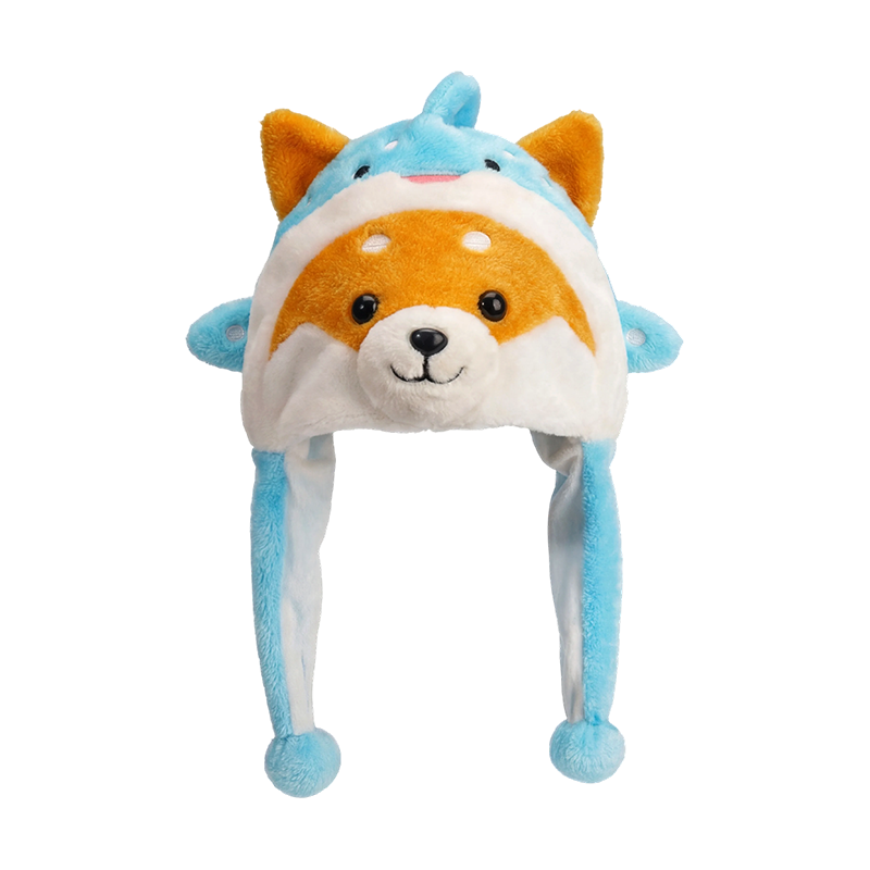 Blå shiba inu plyschhatt