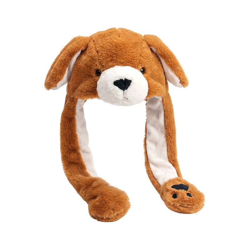 Brun plyschhatt för hund