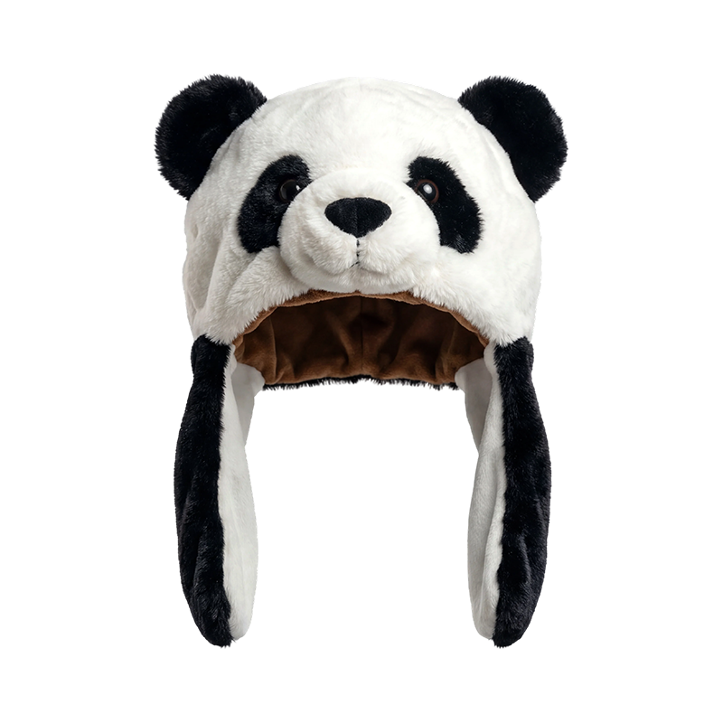 Klassisk svart och vit panda plyschhatt