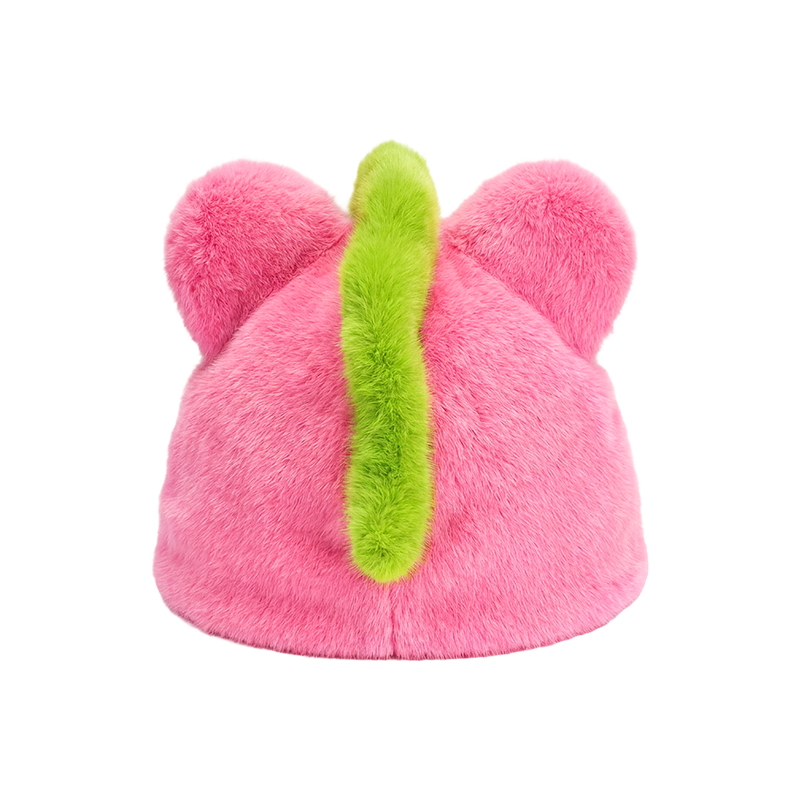 Rosa enhörning med grönmanhatt