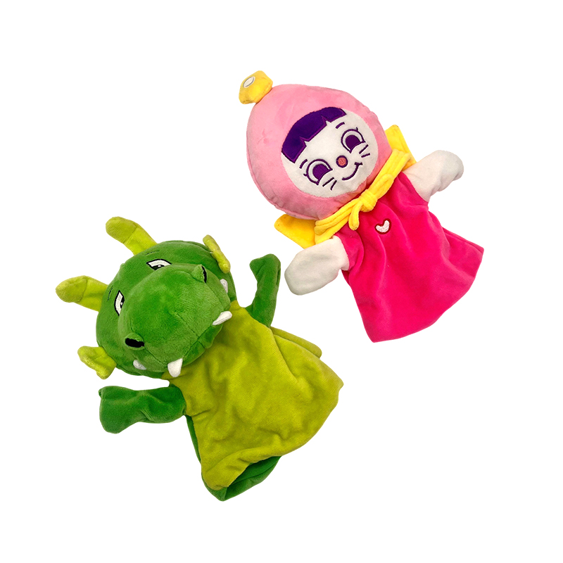 Rosa flicka & gröna drake fingerdockor